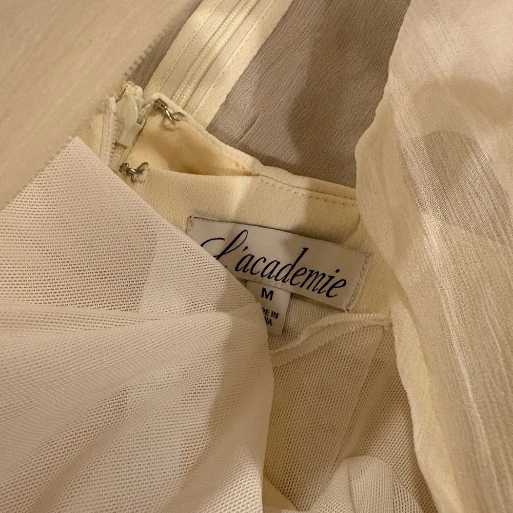 L'Academie Cream Sheer Dress - Picture 6 of 6